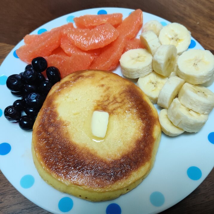 モチモチふわふわ！豆乳フルーツパンケーキ